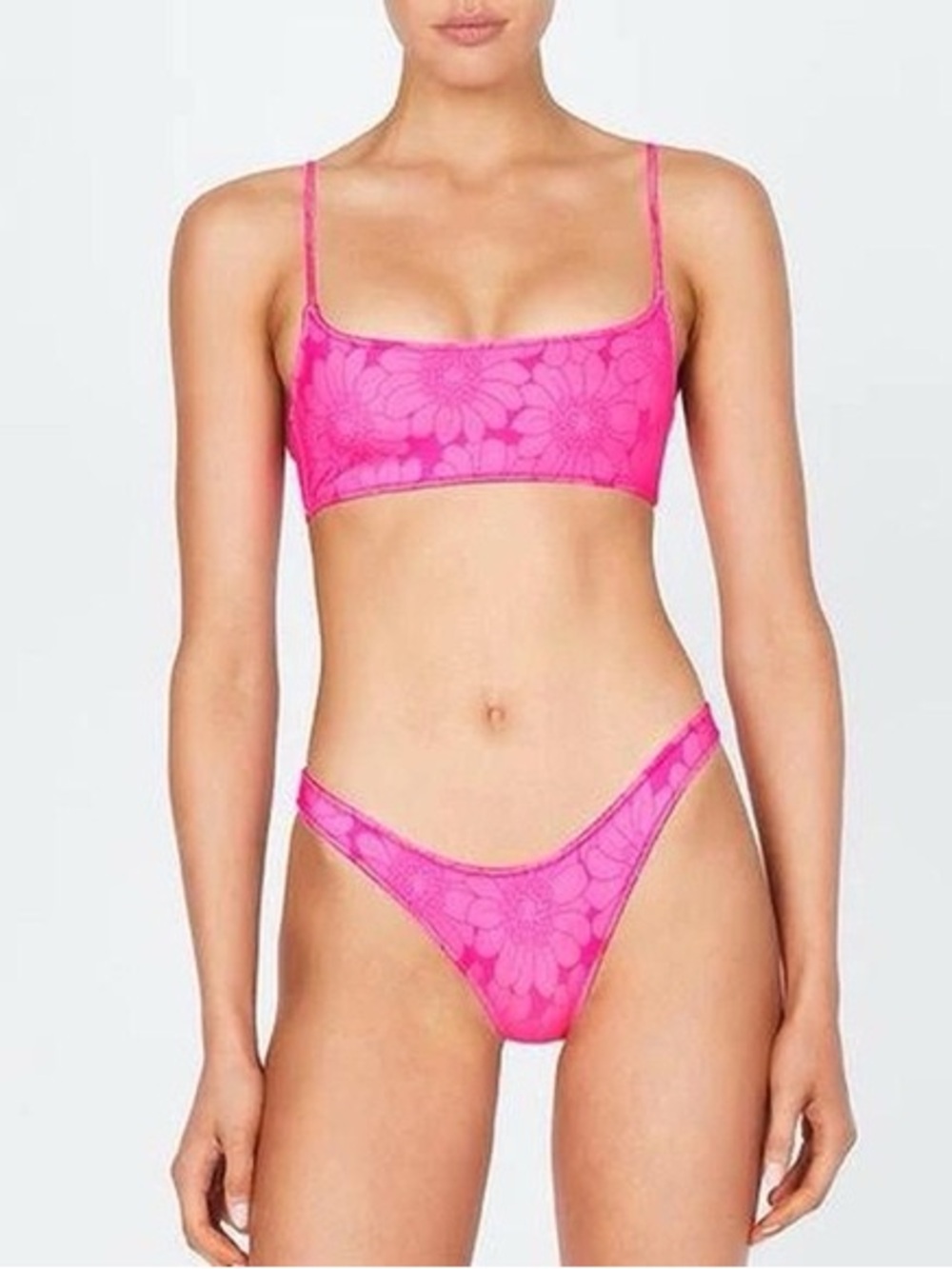 NWOT triangl swimwear Bright Fuchsia Floral Lace Bikini